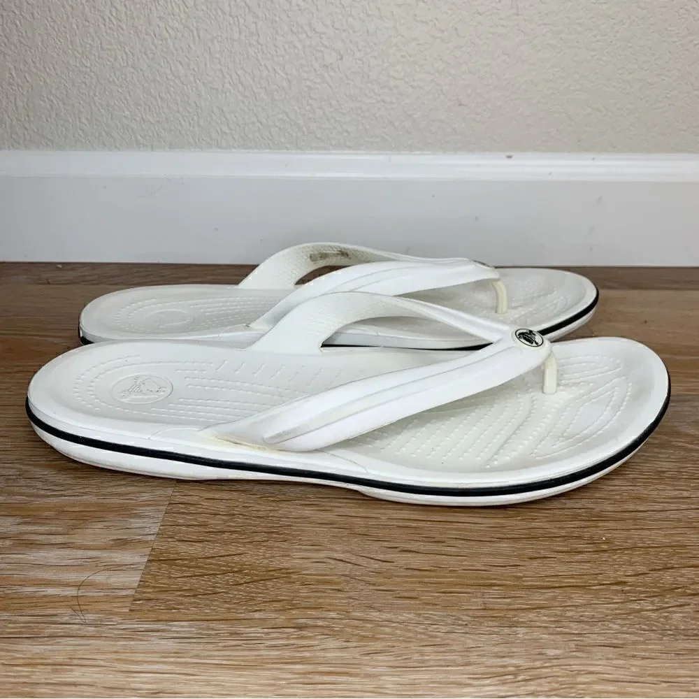 Crocs Unisex White Flip Flop Sandals
